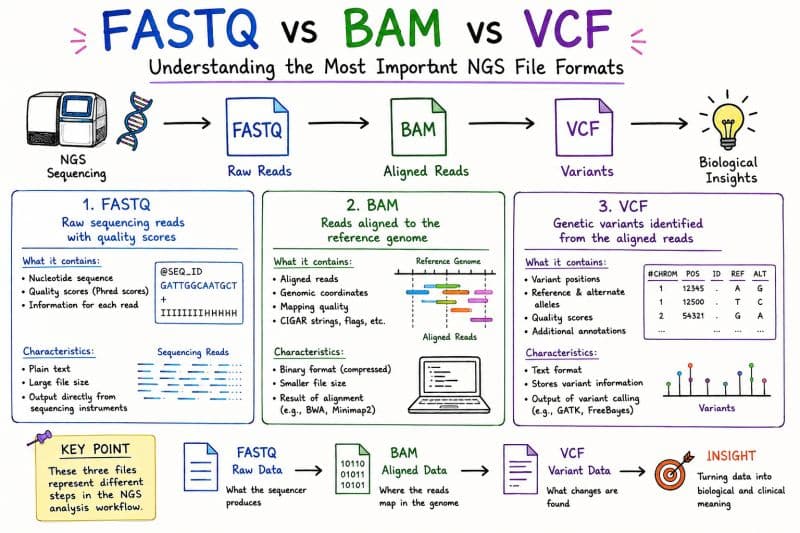 Genomic data file formats FASTQ BAM VCF
